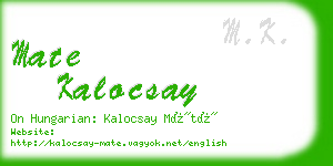 mate kalocsay business card